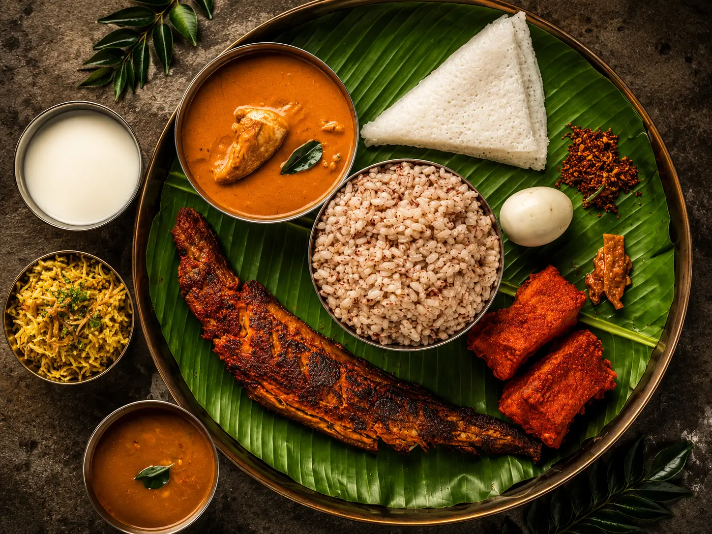 full Tulunadu thali
          spread