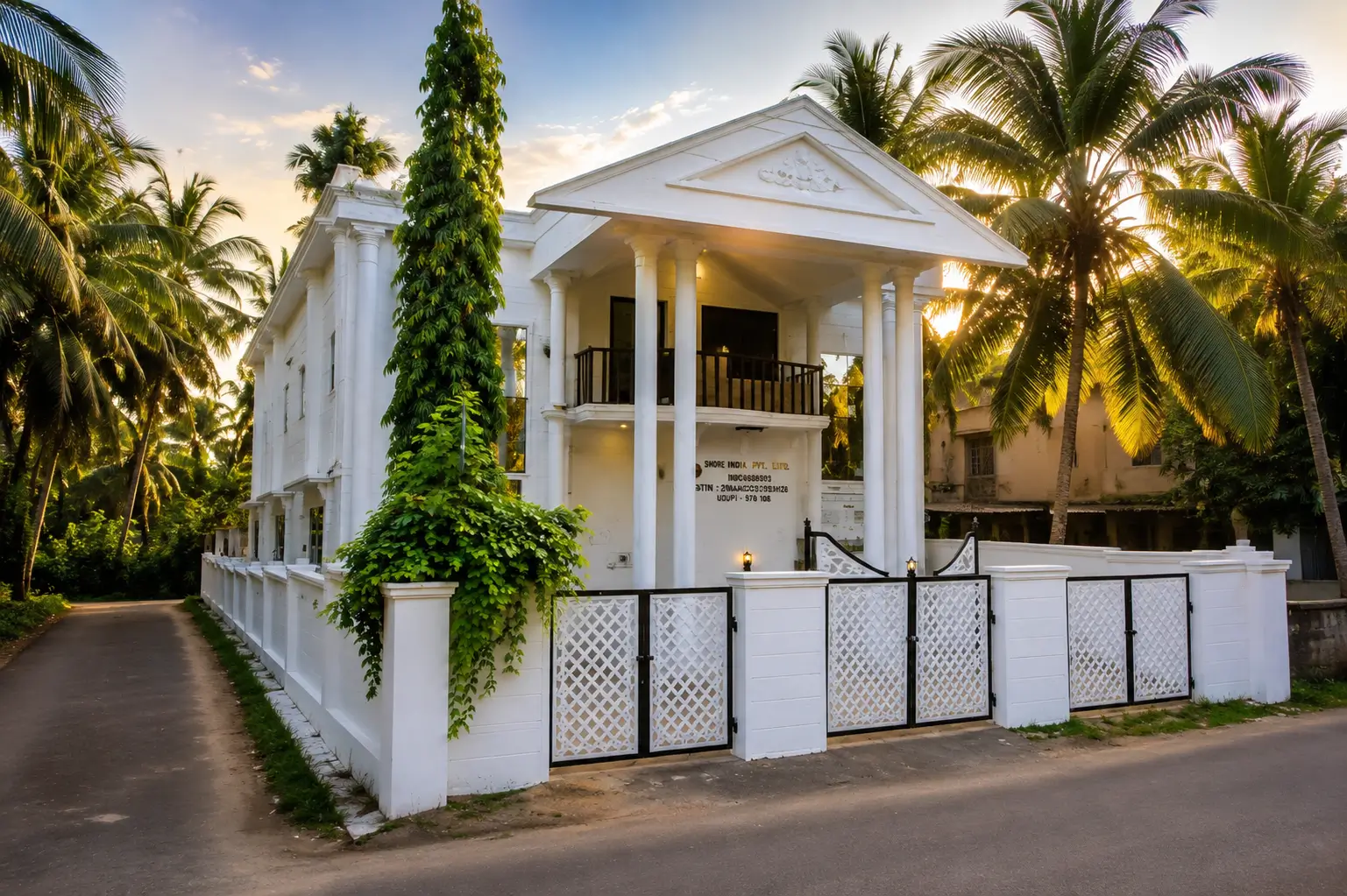 Shanty exterior at golden hour